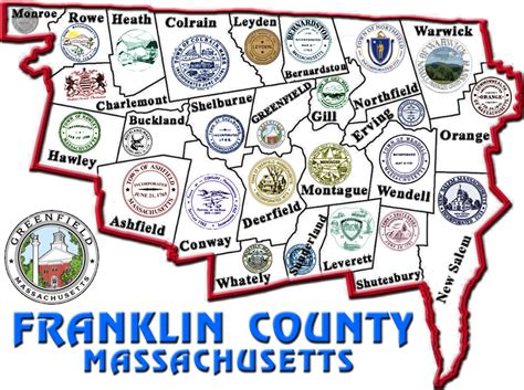 Franklin County Town Seal Map – Greater Greenfield MA – Franklin County