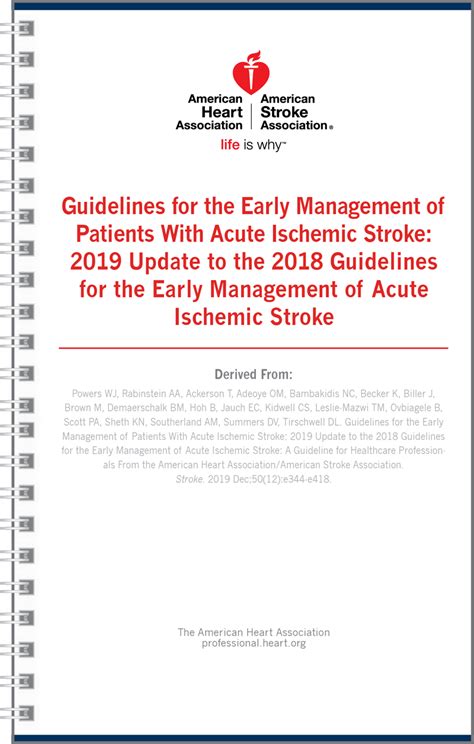 Early Management Of Patients With Acute Ischemic Stroke Clinical Guidelines Pocket Guide