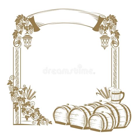 Beer Frame With Vintage Elements Stock Vector Illustration Of Ribbon