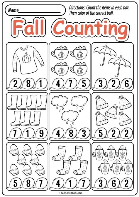 Fall Worksheets For Kindergarten