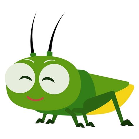 Premium Vector Smiling Grasshopper Cartoon Hand Drawn