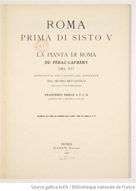 Roma Prima Di Sisto V La Pianta Di Roma Du P Rac Lafr Ry Del