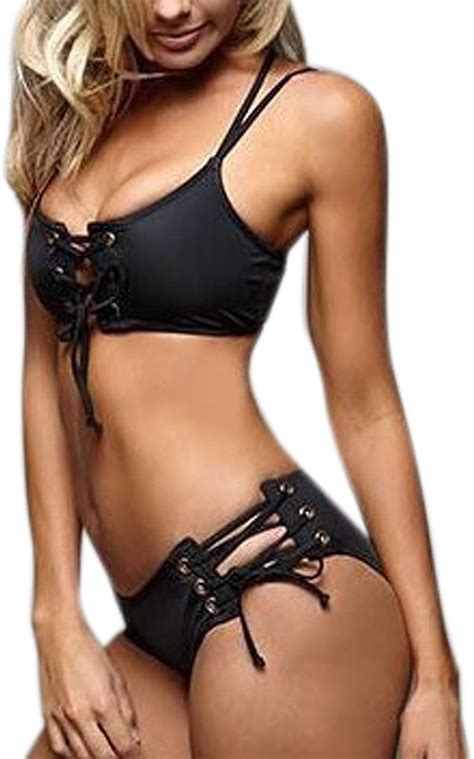 NINGSANJIN Bikini Damen Set Sexy Push Up Set Neckholder Strap