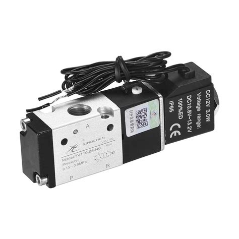 Uxcell DC 12V 3 Way 2 Position 1 8PT Pneumatic Air NC Control Solenoid