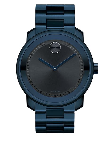 Movado Bold Blue Ip Stainless Steel Bracelet Watch in Blue for Men | Lyst