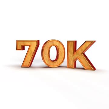 70k Followers 3d Rendering Isolated Transparent Background Gold Style