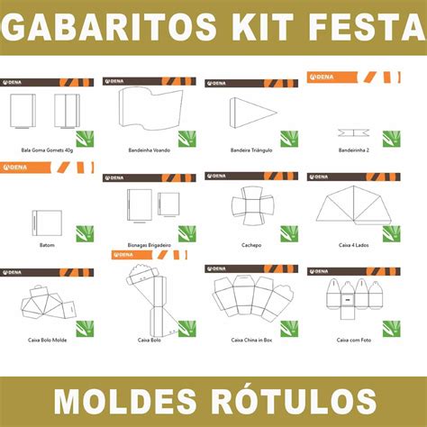 Gabaritos Kit Festa Moldes Limpos Digital Vetores Corel Elo