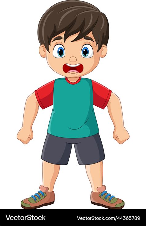 Cartoon angry little boy expression Royalty Free Vector