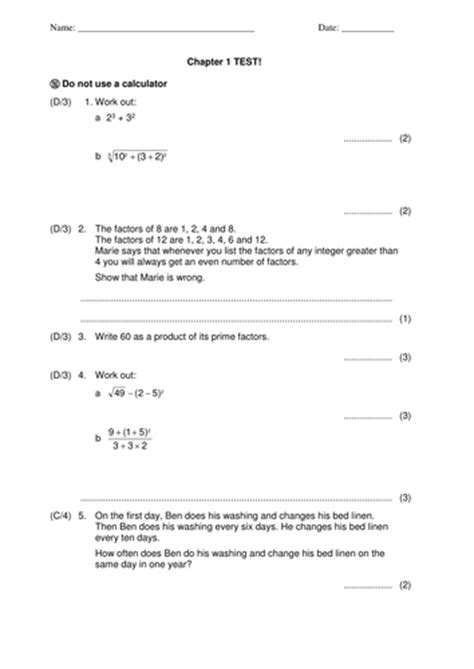 New Gcse Number Test And Revision Prime Factors Hcf Lcm Square Cube Numbers Roots