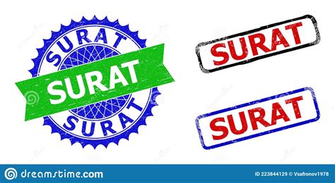 SURAT Rosette And Rectangle Bicolor Seals With Rubber Surfaces Stock