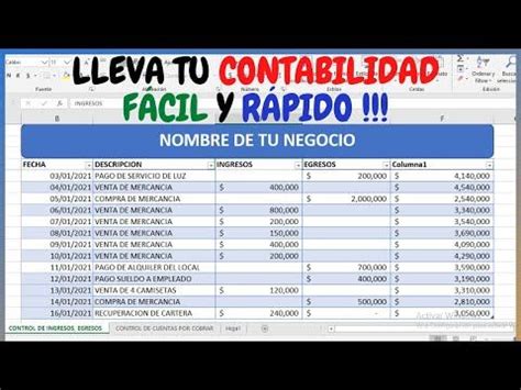 Como Llevar La Contabilidad De Un Negocio Peque O Con Excel