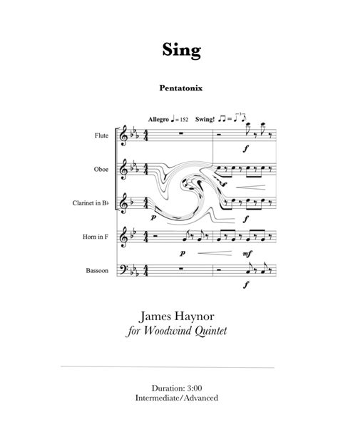 Sing Arr James Haynor By Pentatonix Sheet Music For Performance Ensemble At Sheet Music Direct