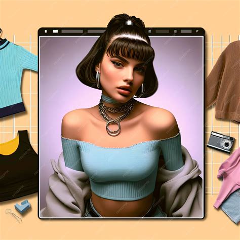 Premium Ai Image Retro Fashion Trend Nostalgic Style From 90s 80s