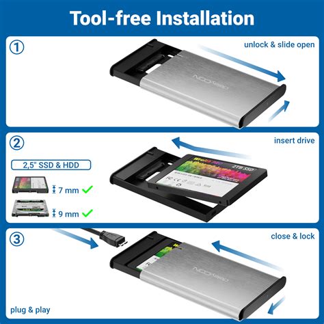 Deleycon Ssd Festplattengeh Use Usb F R Zoll Sata Ssd Hdd