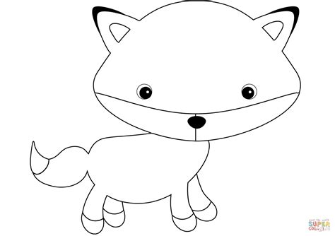 Dibujo De Zorro Adorable Para Colorear Dibujos Para Colorear Imprimir Gratis