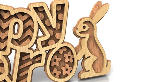 C228 Happy Easter Scroll Saw Pattern Pdf Dxf Svg Eps Etsy