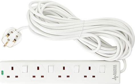 Pro Elec Pelb1942 4 Gang Switched Surge Protected Extension Lead White 10m Buy Online At Best