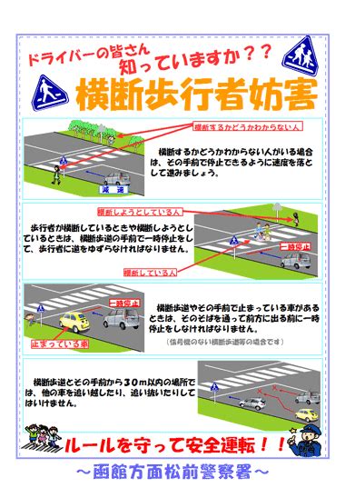 横断歩行者妨害について 函館方面松前警察署