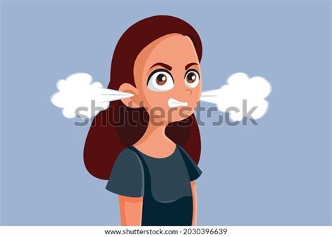 Angry Teen Girl Vector Cartoon Illustration Stock Vector Royalty Free