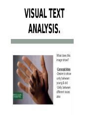 VISUAL TEXT ANALYSIS - VISUAL TEXT ANALYSIS. Visual texts more often ...