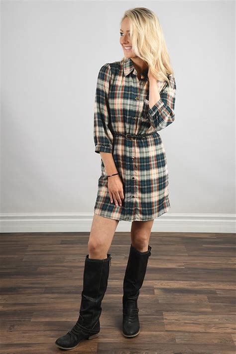 Navy Plaid Dress The Pulse Boutique