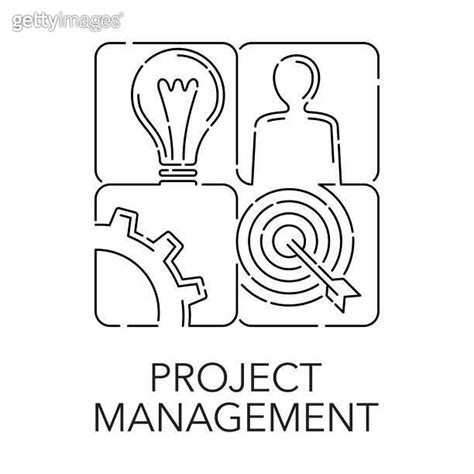 Project Management Logo Template In Thin Line 이미지 1688370845 게티이미지뱅크