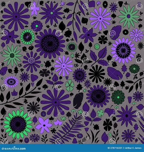 Abstract And Contemporary Digital Art Floral Design Stock Illustration