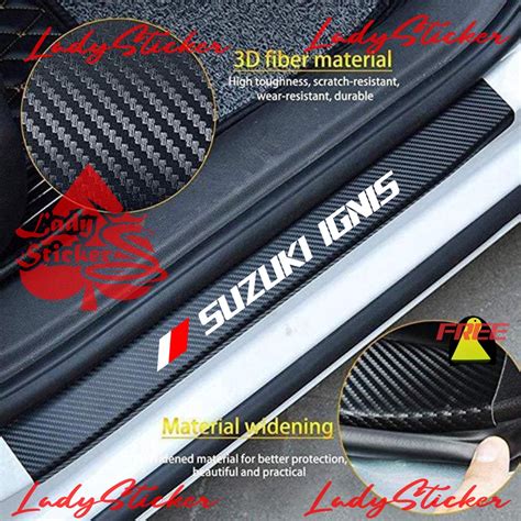 Jual STICKER SILLPLATE MOBIL IGNIS STICKER KARBON 3D SILL PLATE MOBIL