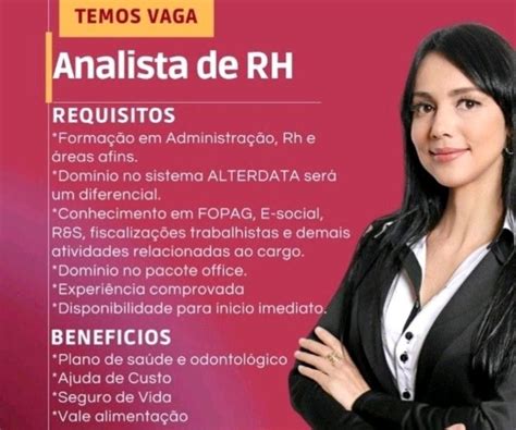 Empresa seleciona para vaga de Analista de rh Envie seu currículo