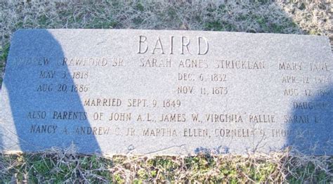 Andrew Crawford Baird Sr Find A Grave Memorial Baird