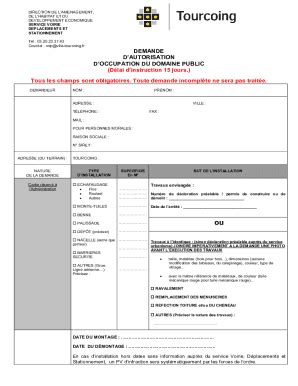 Fillable Online FORMULAIRE AUTORISATION ODP Version Voirie 3