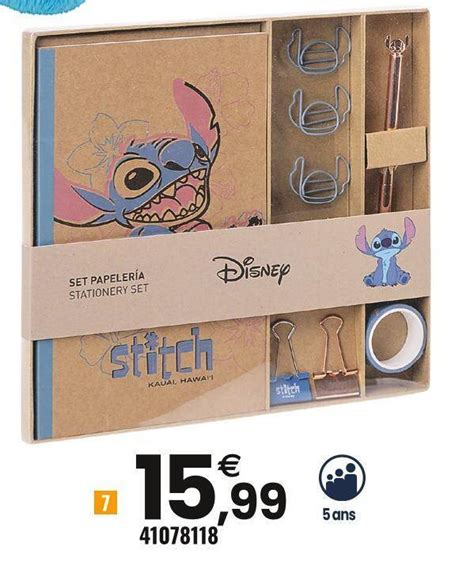 Promo Disney set de papeterie stitch chez JouéClub