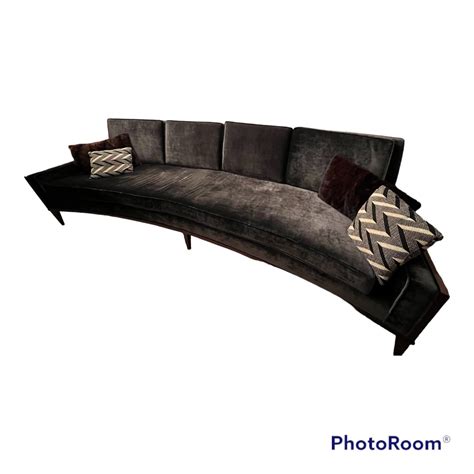 Vintage Mid Century Curved Sofa - AptDeco