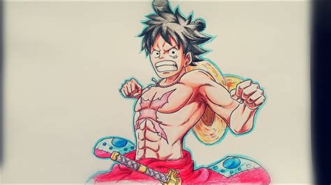 How To Draw Luffytaro Monkey D Luffy Vẽ Luffy Wano Arc Youtube