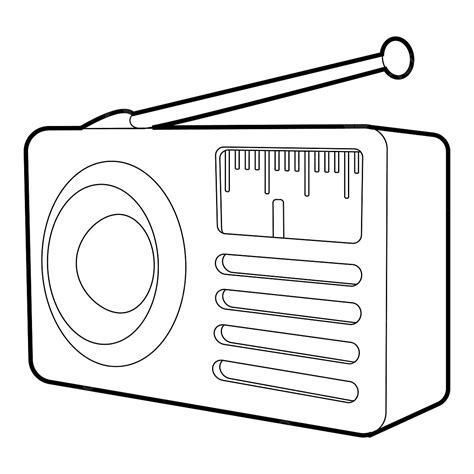 Retro Radio Receiver Icon Isometric D Style Radio Drawing Radio