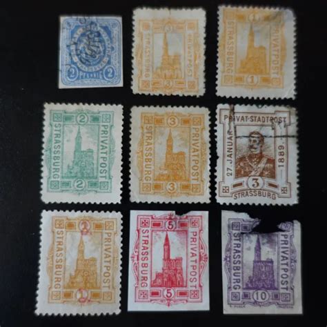 1886 1892 ALSACE Lorraine Poste Privée De Strasbourg Timbres