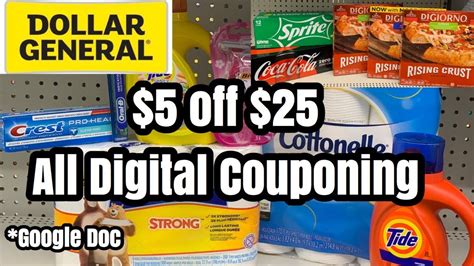 Dollar General ALL DIGITAL 5 Off 25 Couponing Deals 3 Day Sale