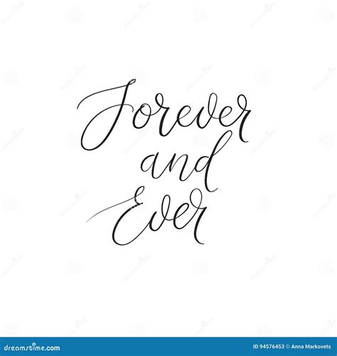 Forever And Ever Handwritten Calligraphy Phrasefor Wedding Design