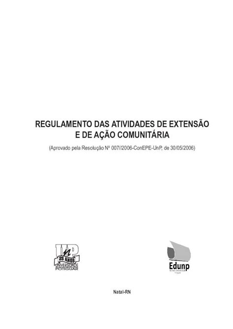 PDF REGULAMENTO DAS ATIVIDADES DE EXTENSÃO E DE Essa Coleção está