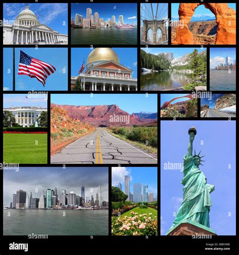 United states landmarks collage hi-res stock photography and images - Alamy