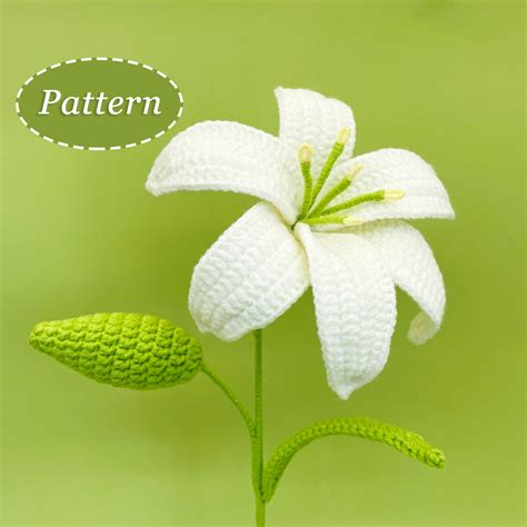 Crochet Pattern Lily Flower Craft Diy Tutorial By Etsy