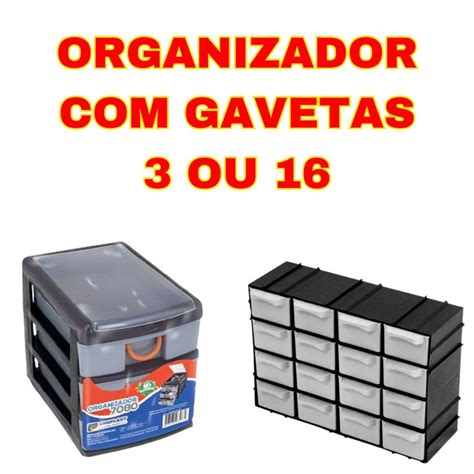 Organizador 3 Gavetas 7080 Ou 16 Gavetas Para Objetos Pequenos