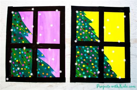 Mixed Media Christmas Tree Art Project - Projects with Kids