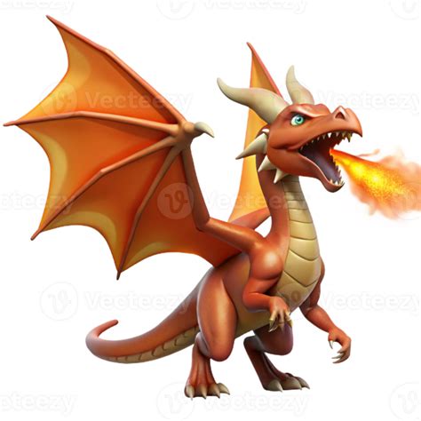 impressive contemporary dragon fire breathing mythical creature high