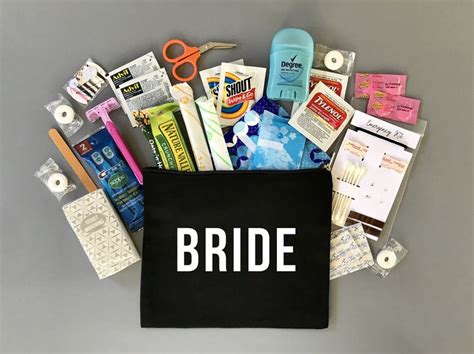 Wedding Day Emergency Kit Black Medium Bag Bride Survival Kit Bride