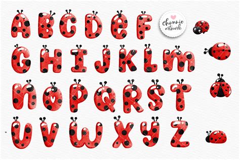 Ladybug Alphabets Ladybug Fonts By Chonnieartwork Thehungryjpeg