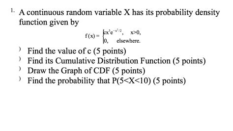 Solved A Continuous Random Variable X Has Its Probability Chegg