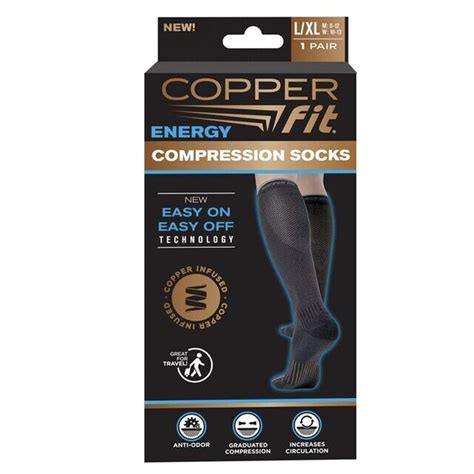 Copper Fit Easy Onoff Compression Socks