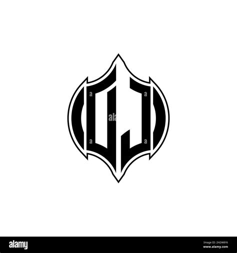 DJ Monogram Logo Letter With Gemoteric Line Rounded Shape Style Design