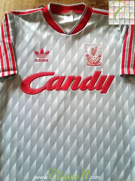 Liverpool Away Football Shirt 1989 1991 Sponsored By Candy